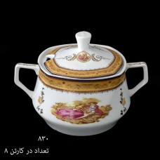 چینی پردیس کاشان لمونژ طلایی سوپ خوری 4 گوش